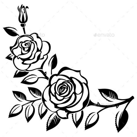 Branch of Roses | Roses drawing, Traditional rose tattoos, Rose stencil