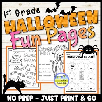 Halloween Math Worksheets 1st Grade by In the Math Lab | TPT