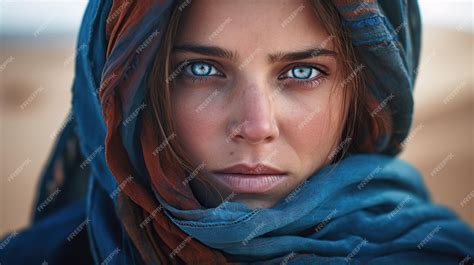 Premium Photo | Berber woman from the sahara desert with blue eyes