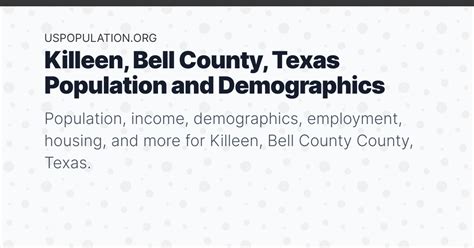 Killeen, Bell County, Texas Population | Income, Demographics, Employment, Housing