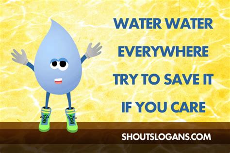 Save Water Poster With Slogan In English