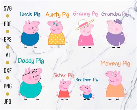 Family Peppa Pig Svg Peppa Pig Png Peppa Pig Clicpart Peppa | Etsy