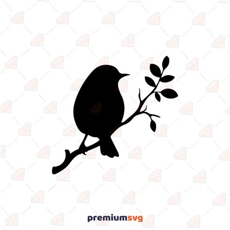 Bird On Branch SVG Cut & Silhouette File, Instant Download | PremiumSVG