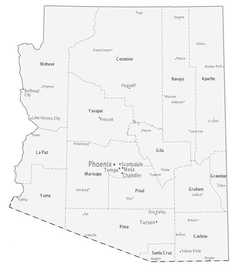 Arizona Map With Counties - Map Pasco County