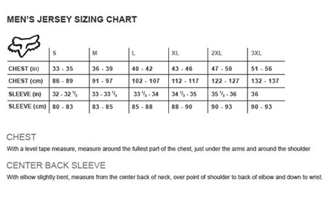 Mx District Blogstore: Fox Size Chart