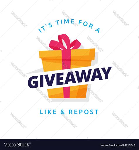 Giveaway logo template design for social media Vector Image