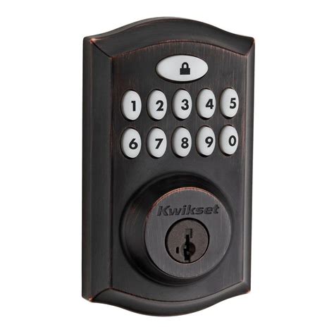 Kwikset SmartCode 913 Single Cylinder Venetian Bronze Electronic Deadbolt Featuring SmartKey ...