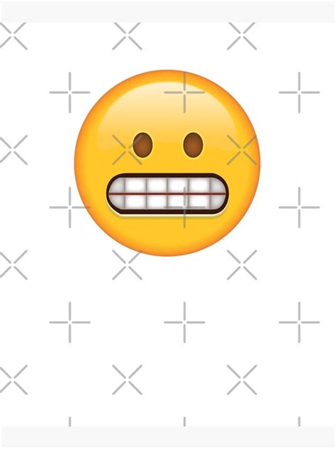 "Grimacing Face Emoji" Metal Print by PrintPress | Redbubble