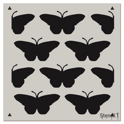 Butterflies Repeat Pattern Stencil (11"x11") | Stencil 1