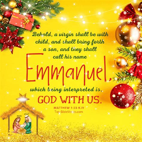 Matthew 1:23 Christmas Bible Verse GIF Images | And She Shall Bring Forth