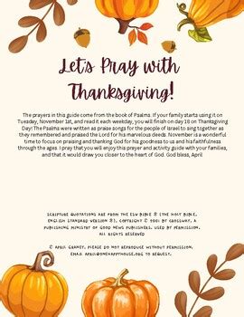 Thanksgiving Prayer Guide by April Graney | TPT