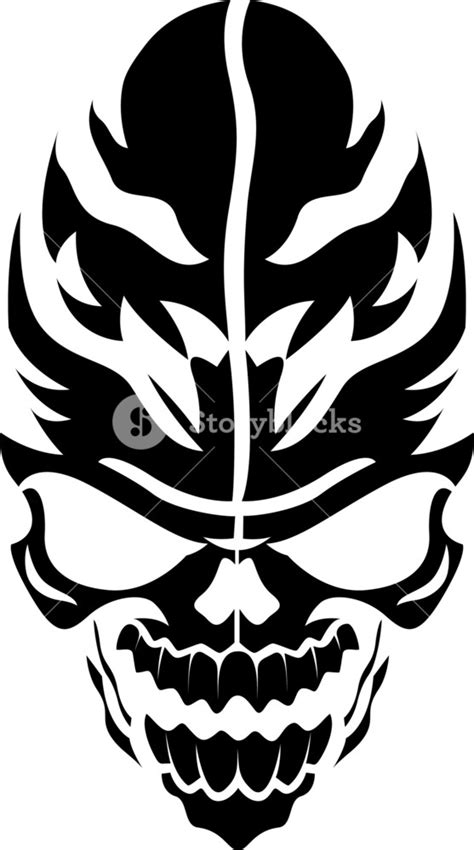 Tribal Vector Skull Royalty-Free Stock Image - Storyblocks