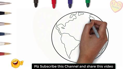 How to draw world map for kids step by step | Maps Drawing with Kids Dra... | Maps for kids ...