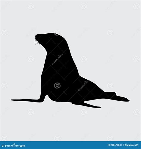 Sea Lion Silhouette, Sea Lion Isolated on White Background Stock Vector ...