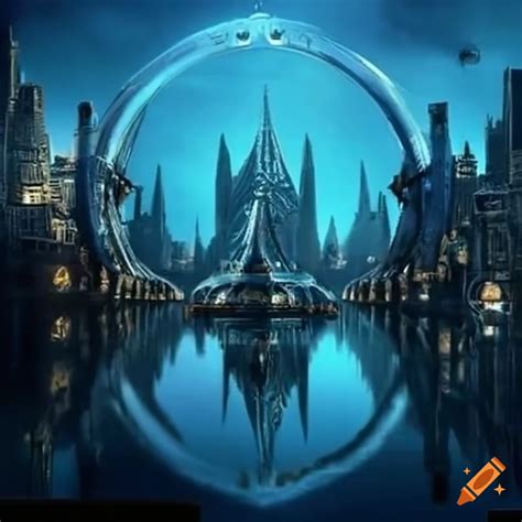 Futuristic city resembling atlantis from stargate atlantis on Craiyon