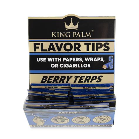 Buy King Palm Flavors Filter Tips - Berry Terps 50ct Display - Flavored Pre Rolled Tips - Corn ...