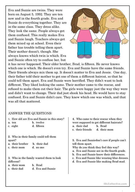 Reading Comprehension for beginner and Elementary Students 9 worksheet - Free ESL printable ...