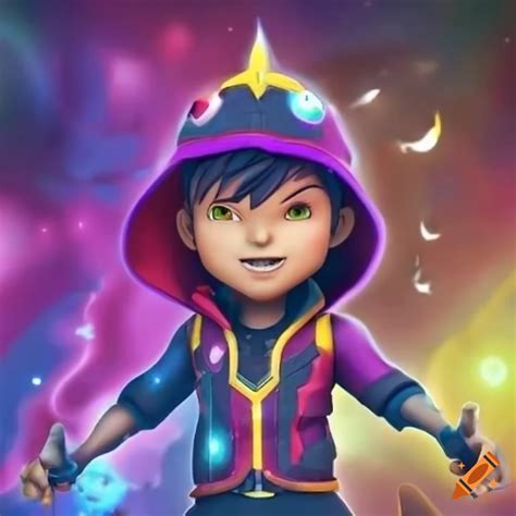 Boboiboy galaxy elemental froza on Craiyon