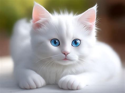 Premium AI Image | Cute White Cat Baby AI Generated