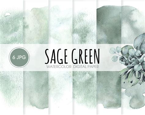 Sage green watercolor digital paper abstract watercolor | Etsy