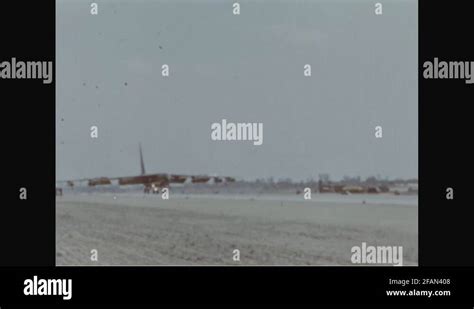 Boeing B-52 Stratofortress taxiing on runway at Andersen Air Force Base ...