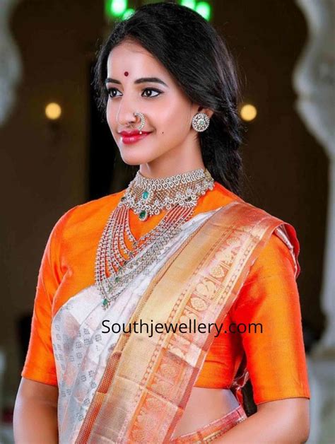 Diamond necklace set by Manjula jewels - Indian Jewellery Designs
