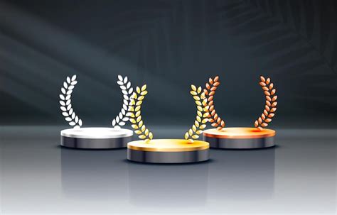 Premium Vector | White winners podium for business concepts podium set object vector