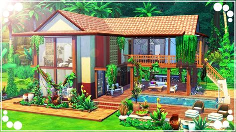 JUNGLE ADVENTURE HOUSE 💚 | The Sims 4 | Speed Build - YouTube