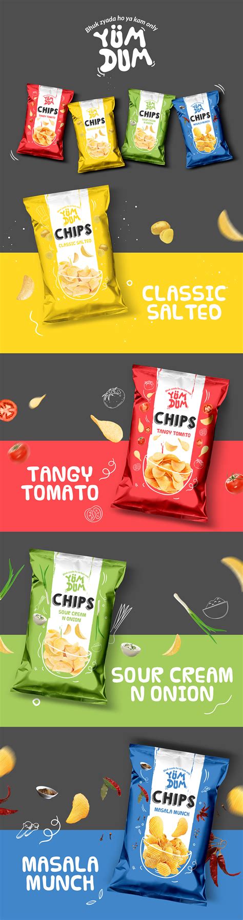 Yum Dum Chips Packaging on Behance