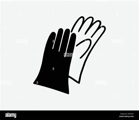 Gloves Icon Hand Glove Rubber Mitten Winter Medical Surgical Vector ...