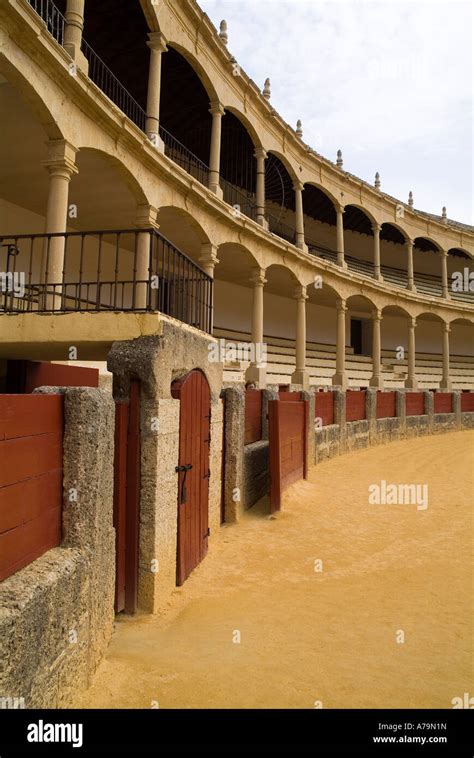 dh Bullring RONDA SPAIN Spectators balcony gallery inside bullfighting ...