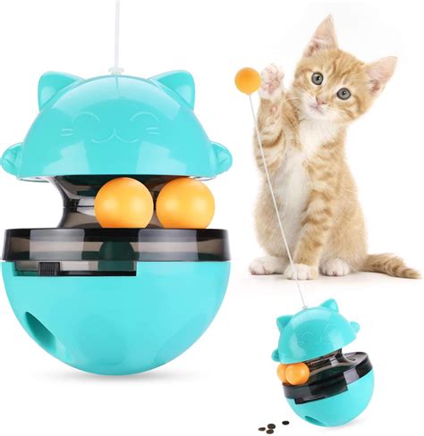 Iokheira Cat Toys, Interactive Toys for Indoor Cats, Cat ball toys with Adjustable Opening Food ...