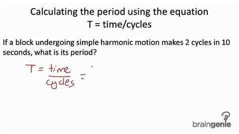 4.1.3.3 Calculating the period using the equation T -- time div cycles - YouTube