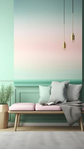 Premium AI Image | Soft pastel gradients of light pink and mint green ...