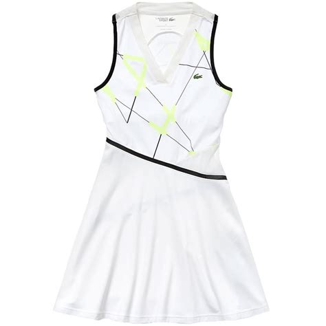 Lacoste Printed Performance Women's Tennis Dress White