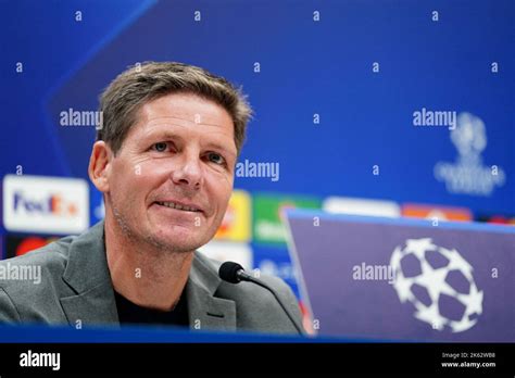 Eintracht Frankfurt's manager Oliver Glasner during a press conference ...