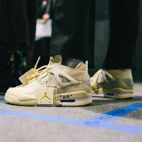 Jordan 4 Off White : On-Foot: Off-White x Air Jordan 4 'Sail' - Sneaker ...