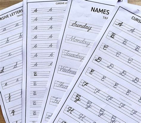 Cursive Handwriting Practice Sheets A4 Size 45 Pages of - Etsy India