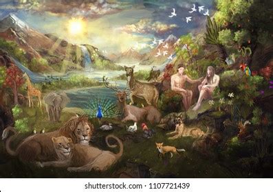 Bible d'Eden garden : illustration de stock 1107721439 | Shutterstock