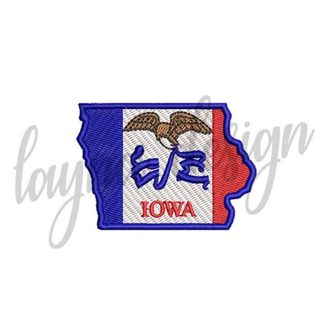 3 Sizes Iowa State Flag Map Machine Embroidery Design File - Etsy