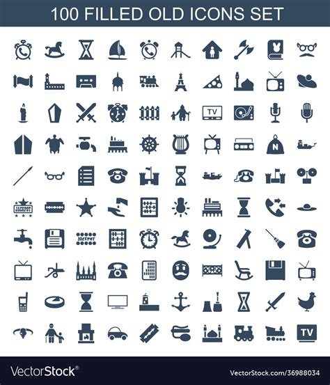 Old icons Royalty Free Vector Image - VectorStock