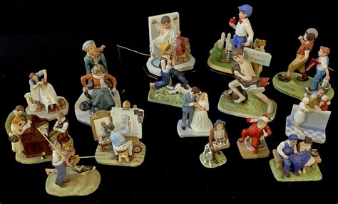 Lot - (15) Norman Rockwell Figurines, Museum, Gorham