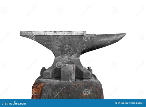 Old Blacksmith Anvil Isolated Stock Photo - Image of tool, aged: 24480462