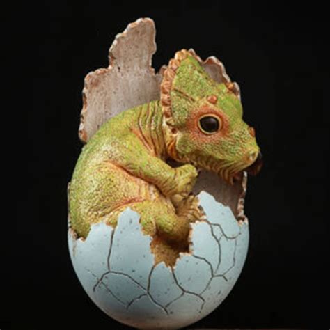 For collection Dinosaur Baby Hatching Egg EDAGE Resin Animal Figure ...