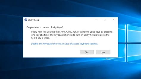 Windows 10: Disable the Sticky Keys Warning & Beep