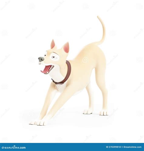 3d Cartoon Dog Doing Stretching Stock Illustration - Illustration of ...