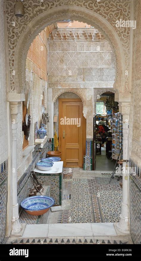 Moorish architecture The Alhambra Granada Spain Stock Photo - Alamy