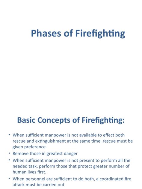 Phases of Firefighting | PDF | Firefighting | Fires