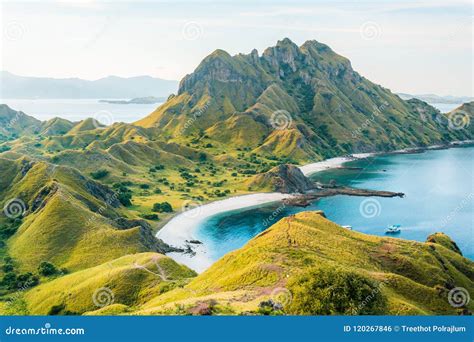 View of Padar Island in a Cloudy Evening with Blue Water Surface and ...