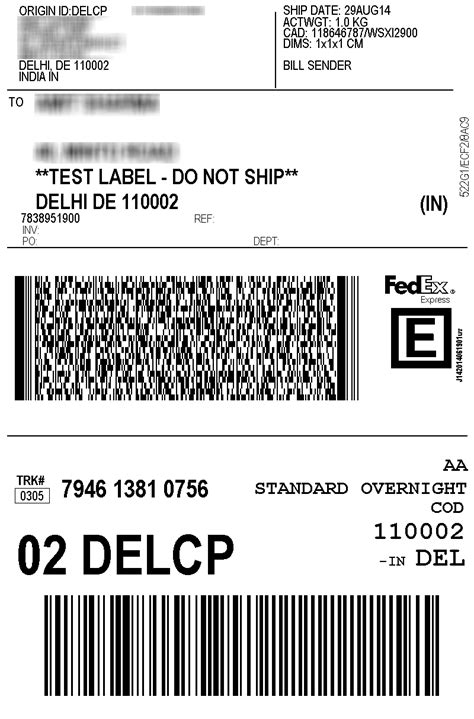 Printable Fedex Label